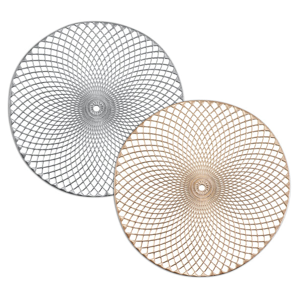 Set de table Mandala, en plastique argenté – accessoire de table élégant