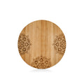 Rundes Holz-Schneidebrett mit eingraviertem Mandala-Muster von Zeller, natürliche Holzoptik