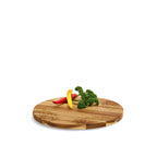Rundes Holz-Schneidebrett von Zeller mit Chili, Banane und Petersilie, dekoratives Küchenbrett aus Akazienholz
