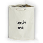 Zeller Wäschesammler „Wash Me" in Beige, dreieckiger Eckwäschekorb aus Stoff mit Mesh-Einsatz