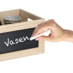 Holzkiste mit Kreidetafel, Hand beschriftet "Vasen" mit Kreide, stapelbare Allzweckkiste von Zeller