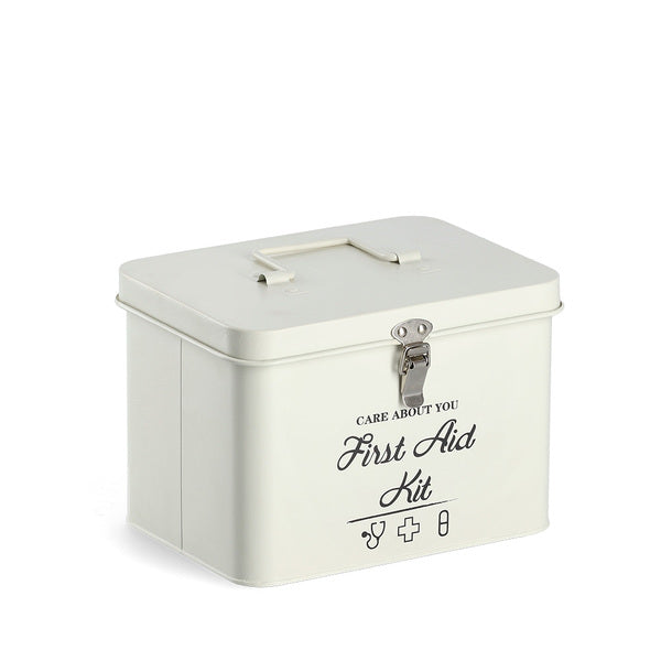 Medizinbox Metall Weiss – stilvoll & funktional