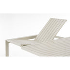 Bizzotto Auszugstisch Kiplin in Beige – moderner Outdoor-Tisch mit Lattenstruktur und verstellbarer Rückenlehne