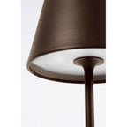 Bizzotto LED Tischlampe Etna in Braun – elegante Detailansicht des Lampenschirms mit weißem Diffusor