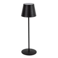 Bizzotto LED Tischlampe Etna in Schwarz mit rundem Standfuss und kegelförmigem Lampenschirm