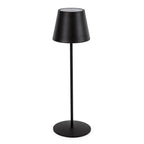 Bizzotto LED Tischlampe Etna in Schwarz mit rundem Standfuss und kegelförmigem Lampenschirm