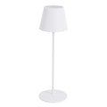 Bizzotto LED Tischlampe Etna in Weiss mit rundem Fuss, schmalem Stiel und konischem Lampenschirm