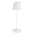 Bizzotto LED Tischlampe Etna in Weiss mit rundem Fuss, schmalem Stiel und konischem Lampenschirm