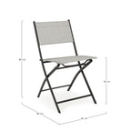 Bizzotto Klappstuhl Martinez Hellgrau mit schwarzem Stahlgestell, Maße: 80x58x46 cm, Sitzhöhe 43 cm