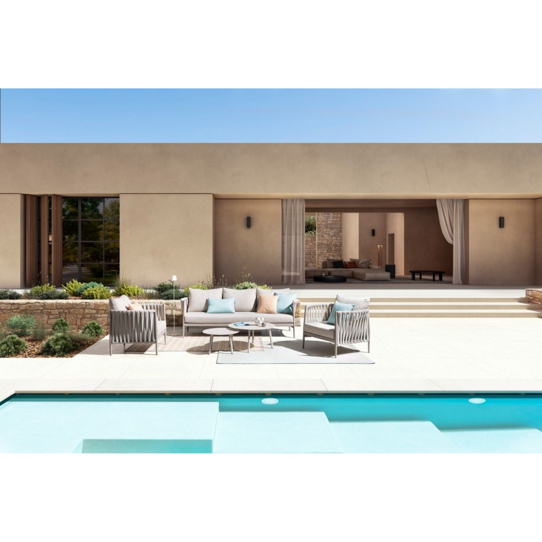 Ensemble table et chaises d'extérieur 2 pièces Aminta