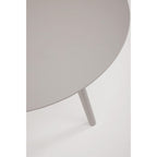 Bizzotto Aminta 3er Satztisch in Grau-Beige, runde Tischplatte mit schlankem Bein, minimalistisches Design