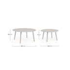 Bizzotto Aminta Satztisch-Set: Runder Couchtisch Ø80cm H38,5cm und Beistelltisch Ø60cm H34cm in Grau