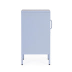 Bizzotto Kommode Cambridge Blau – Seitenansicht, Metallkommode mit Griff und Beinen, hellblau