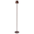 Bizzotto LED Stehlampe in Braun mit rundem Standfuss und schmalem Mast, modernes minimalistisches Design