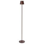 Bizzotto LED Stehlampe in Braun mit rundem Standfuss und schmalem Mast, modernes minimalistisches Design