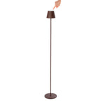 Bizzotto LED Stehlampe Braun mit Touch-Funktion – schlankes Design mit rundem Sockel und konischem Schirm
