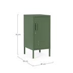 Bizzotto Kommode Cambridge Grün – Metallschrank 40x35x76 cm mit Tür und Griffen, Stauraum-Lösung