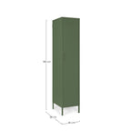 Bizzotto Schrank Cambridge in Grün, Metallschrank 185x46x38 cm, Locker-Design mit Lüftungsschlitzen