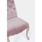 Bizzotto Stuhl Diva in Woodrose – rosa Samtbezug mit Knopfheftung und geschwungenen Holzbeinen