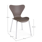 Bizzotto Stuhl Tessa in Kamelbraun mit Chrombeinen, 82x50x49.5cm, Sitzhöhe 45.5cm – modernes Schalenstuhl-Design
