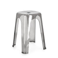 Bizzotto Hocker Sonny in grau-transparent, moderner Kunststoffhocker mit 4 Beinen und runder Sitzfläche