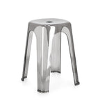 Bizzotto Hocker Sonny in grau-transparent, moderner Kunststoffhocker mit 4 Beinen und runder Sitzfläche