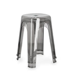Bizzotto Hocker Sonny in transparentem Grau, moderner Kunststoffhocker mit 4 Beinen und runder Sitzfläche