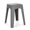 Bizzotto Hocker Hobbit in Grau – moderner Kunststoffhocker mit geschwungenen Beinen und gepolstertem Sitz