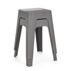 Bizzotto Hocker Hobbit in Grau, stapelbarer Kunststoffhocker mit 4 Beinen, modernes minimalistisches Design