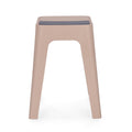 Bizzotto Hocker Hobbit in Rosa mit grauem Sitzkissen, modernes Kunststoffdesign für Innen- und Außenbereich