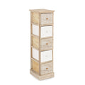 Bizzotto Kommode Finnley – schlanke Holzkommode mit 5 Schubladen, Boho-Muster, Natur/Weiß