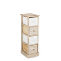 Bizzotto Kommode Finnley aus hellem Holz mit 4 Schubladen, weiss und mit Boho-Muster, schmales Design