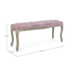 Bizzotto Bank Mathilde in Woodrose – gepolsterte Sitzbank 110x36x47 cm mit Samtbezug und Holzbeinen