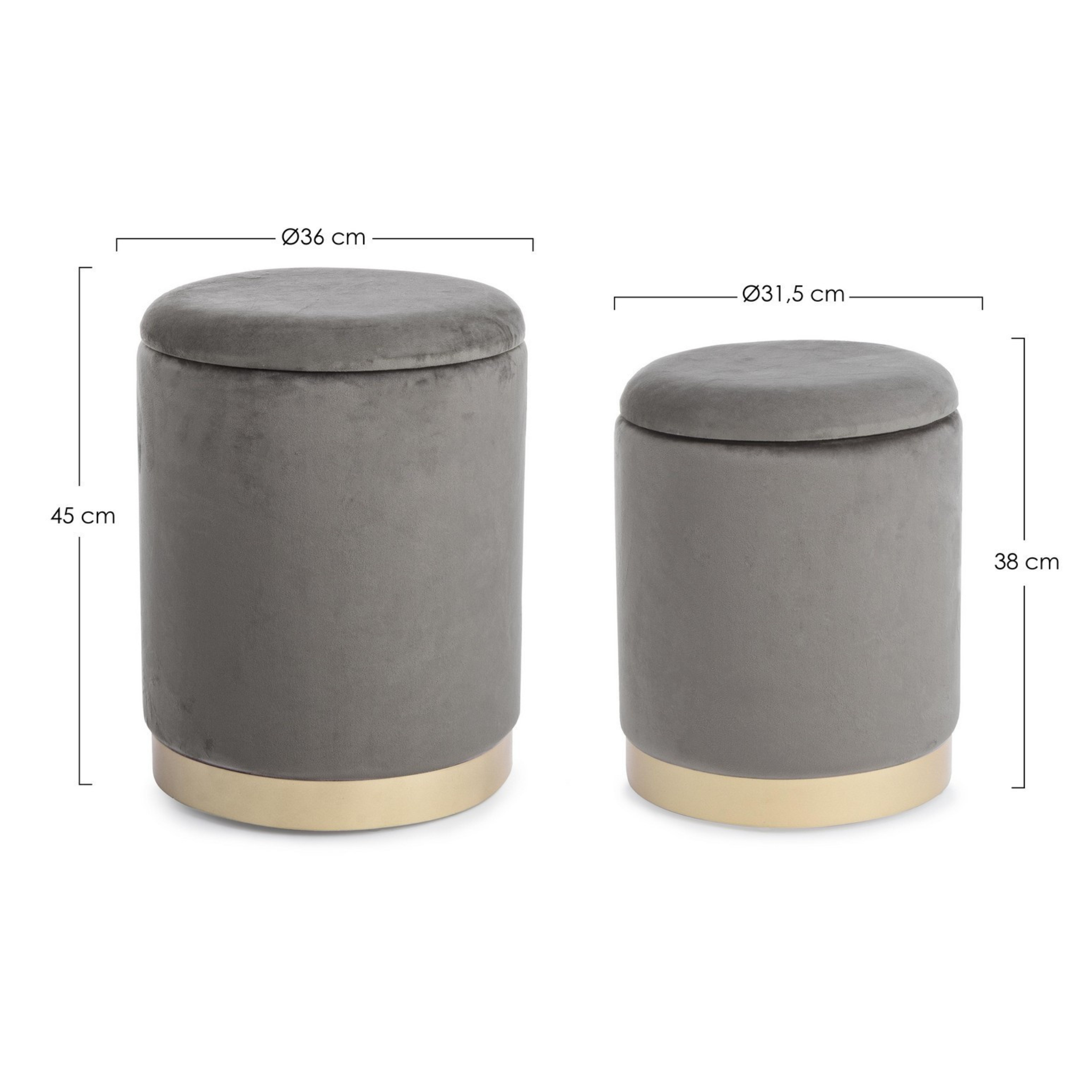 Tabouret Polina, petit, gris
