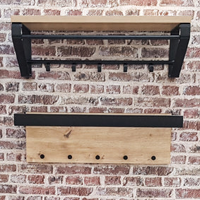 HAKU Möbel Wandgarderobe aus Metall UV-Beständig in Schwarz