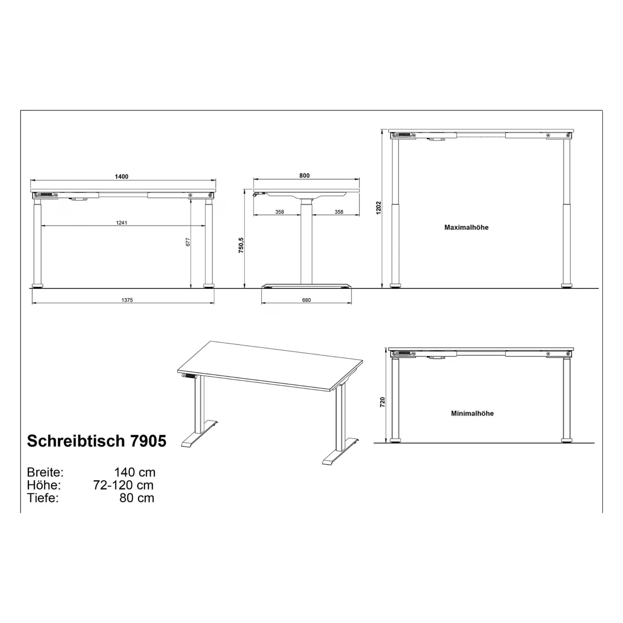 Schreibtisch elektisch höhenverstellbar