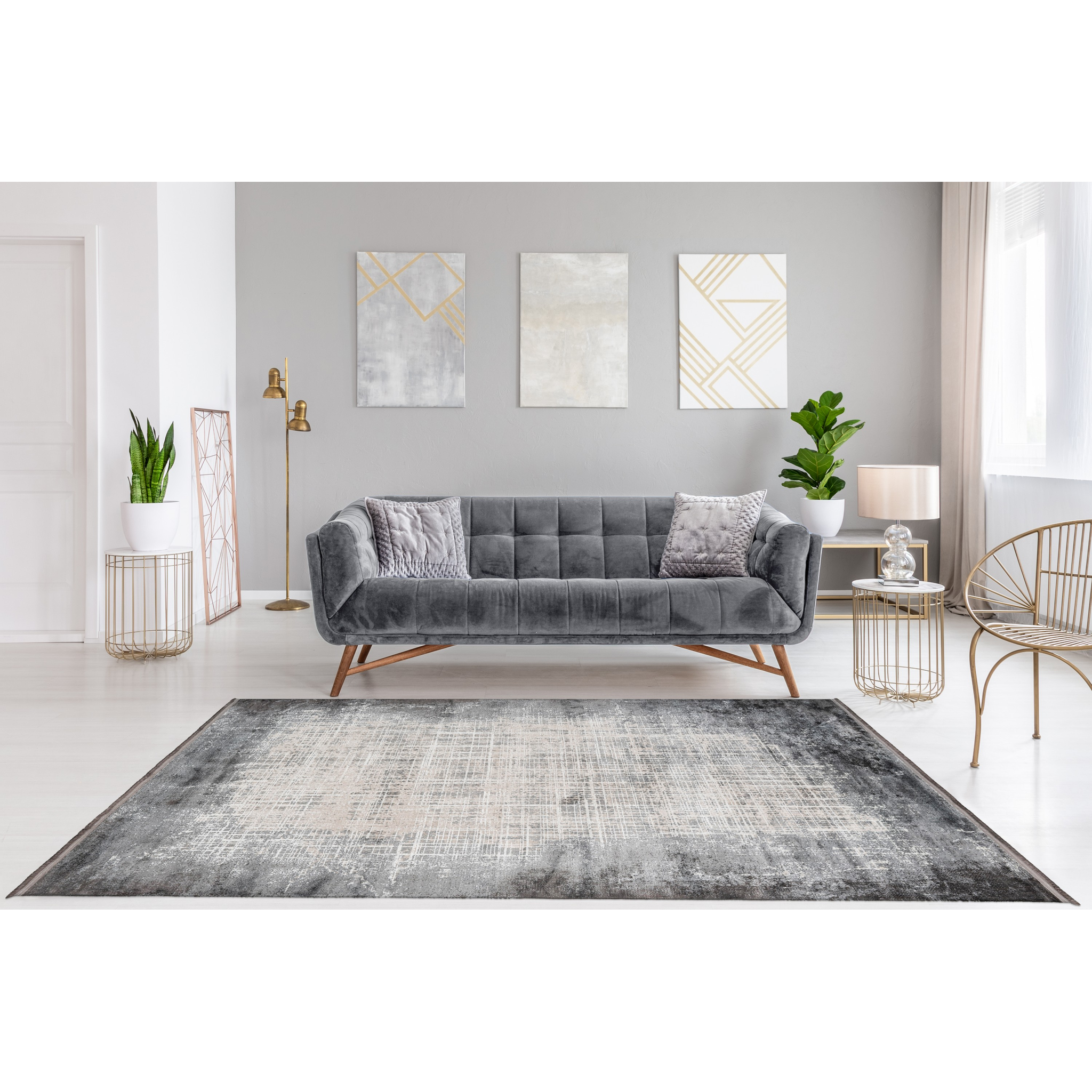 Tapis argenté Eyesee de Pierre Cardin