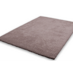 Lalee Velvet Teppich in Grau-Taupe, einfarbiger Kurzflor-Teppich in modernem Design