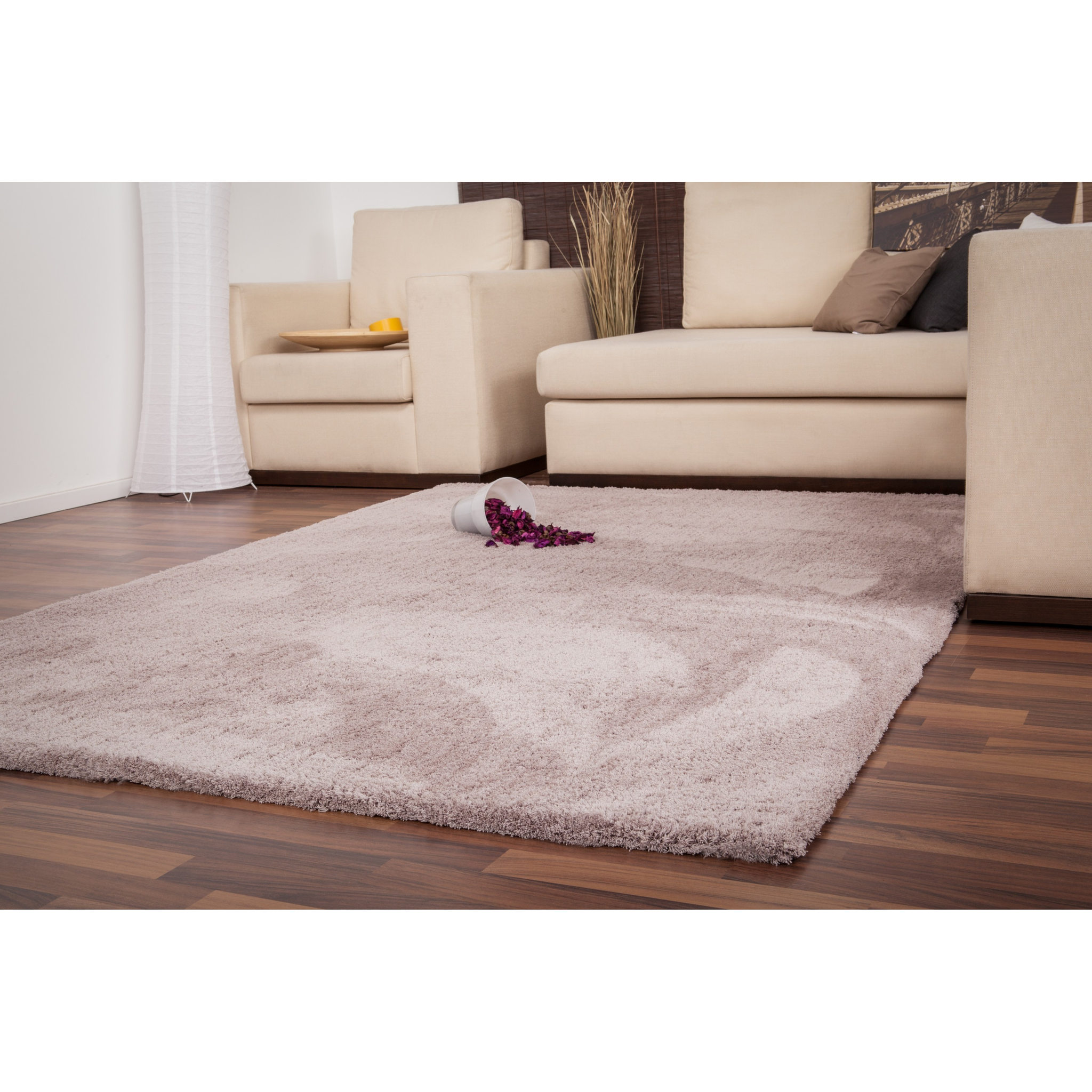 Tapis en velours beige