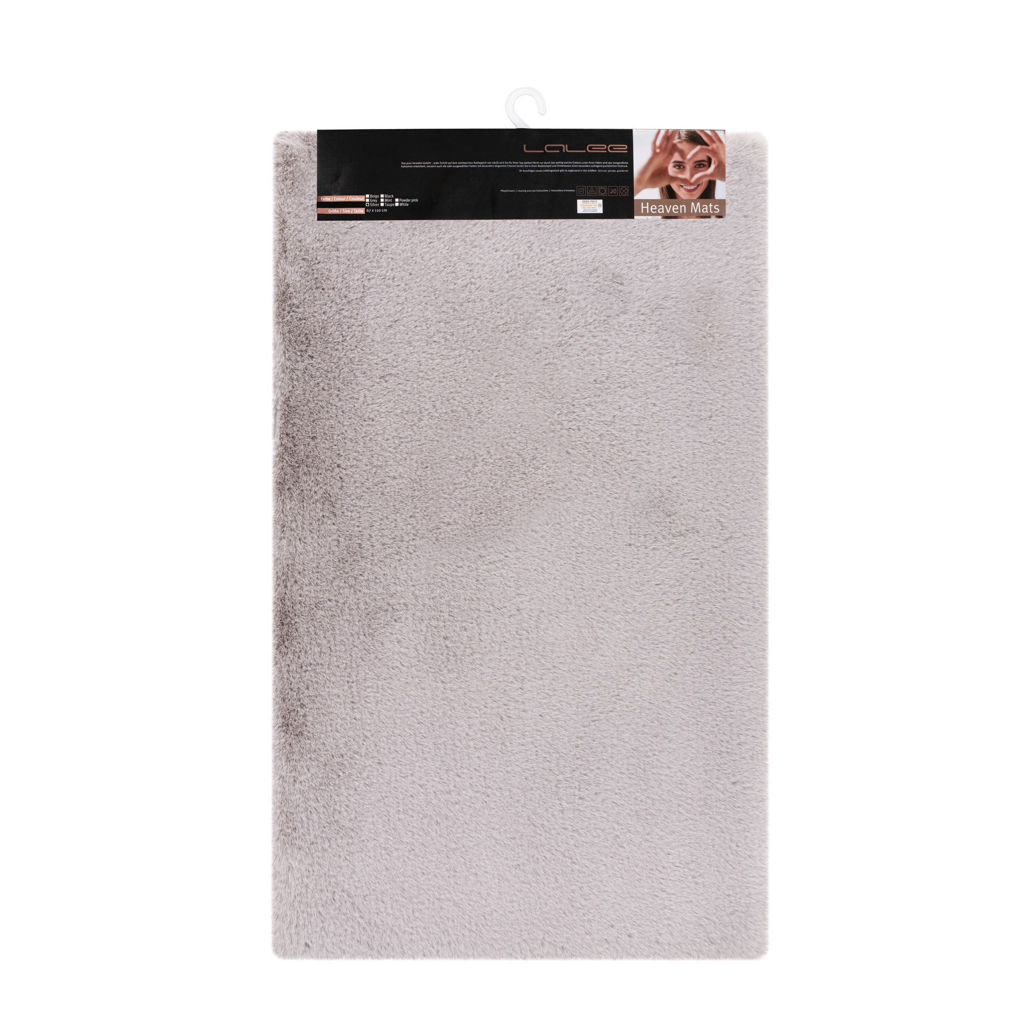 Tapis de bain argenté céleste