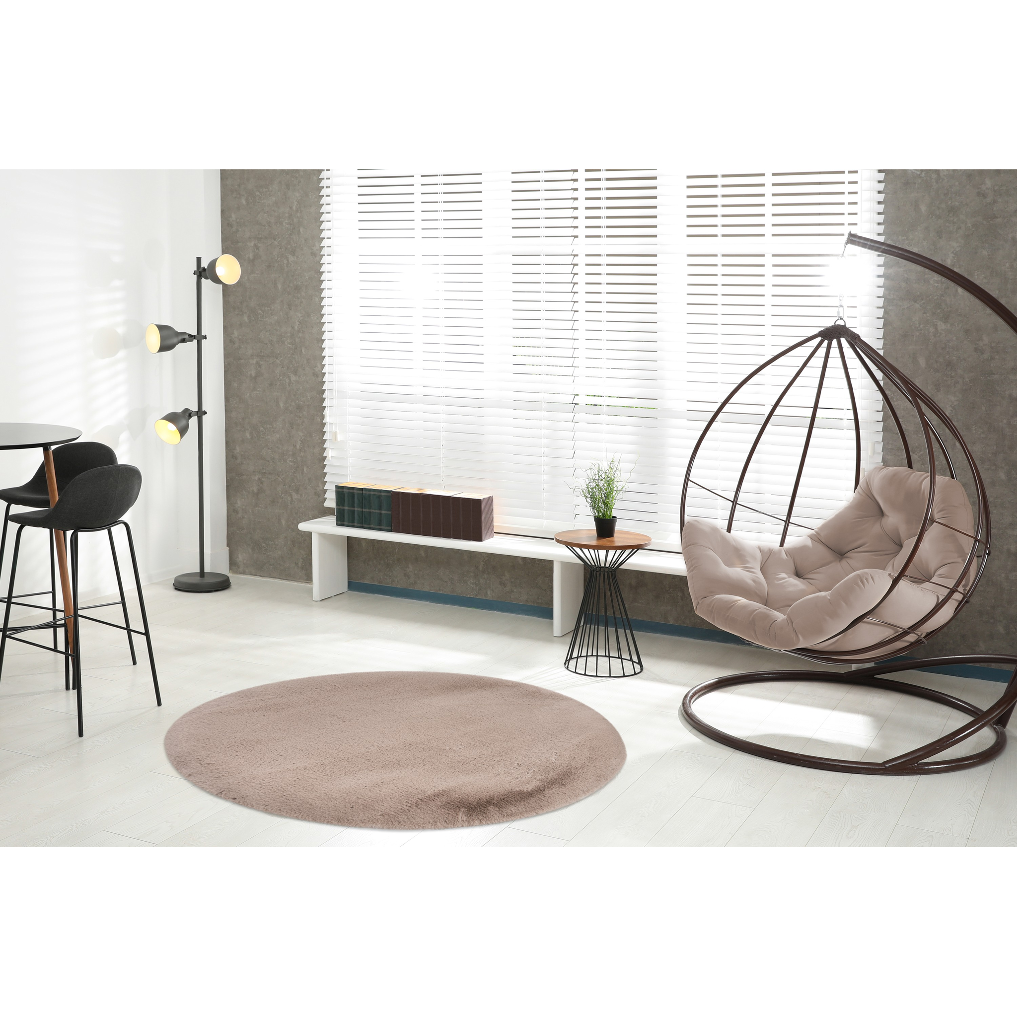 Tapis rond Heaven taupe