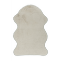 Lalee Cosy Kunstfell Teppich in Creme-Weiss, weicher Flor, organische Form, ideal als Dekoteppich