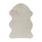 Lalee Cosy Kunstfell Teppich in Creme-Weiss, weicher Flor, organische Form, ideal als Dekoteppich