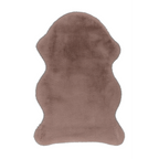 Lalee Cosy Kunstfell Teppich in Rosa-Beige, weicher Fellteppich in Tierform für gemütliches Wohnen
