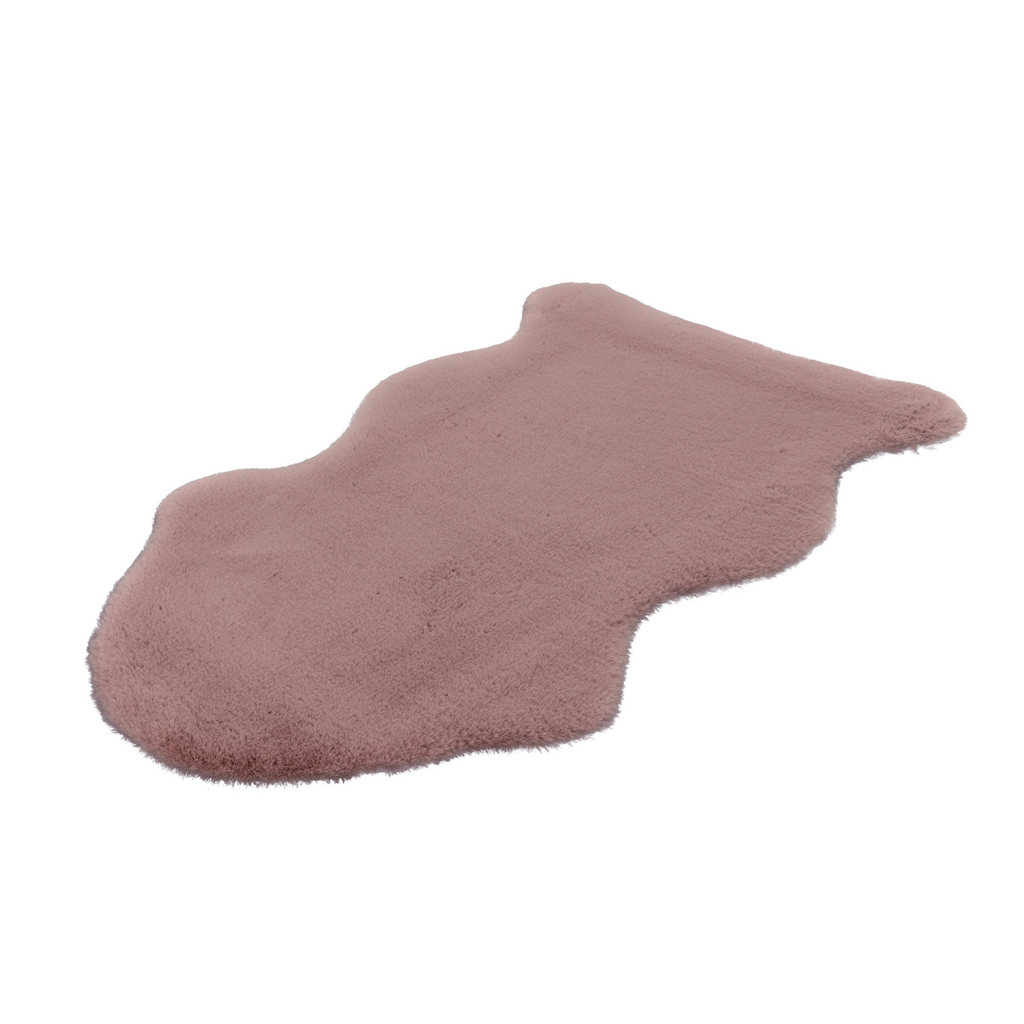 Fourrure synthétique rose poudré douillette