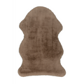 Lalee Cosy Kunstfell Teppich in Taupe-Beige, flauschiges Schaffell-Imitat in organischer Form