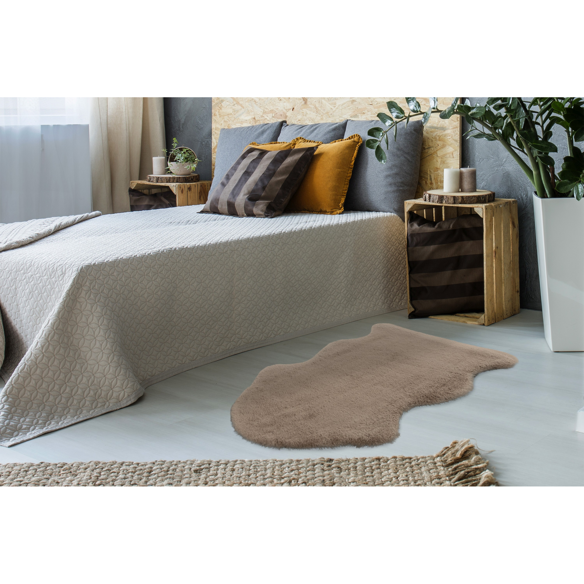 Fausse fourrure Taupe douillet