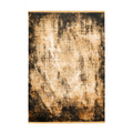 Lalee Elysee Teppich in Gold-Schwarz mit abstraktem Vintage-Muster und goldenen Fransen