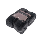 Lalee Heaven Blanket in Grau, weiche Premium-Kuscheldecke 150x200cm, 100% Polyester, zusammengerollt verpackt