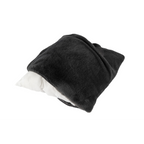 Lalee Heaven Kissen in Anthrazit mit weichem Fleece-Bezug und weißem Innenkissen, quadratisch
